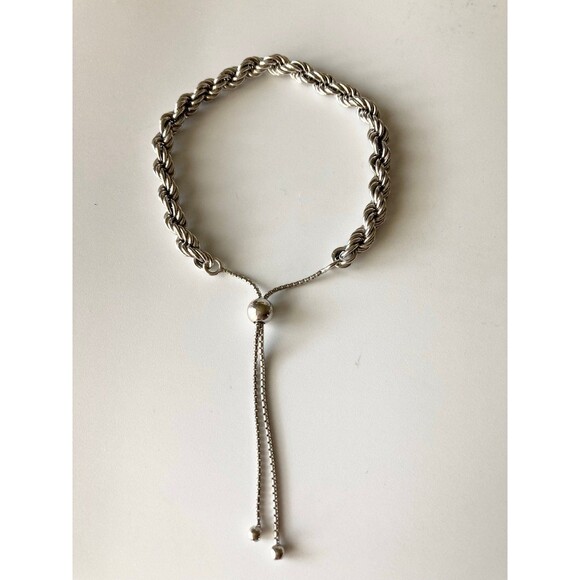 Milor 925 Italy Sterling silver rope chain adjustable bracelet